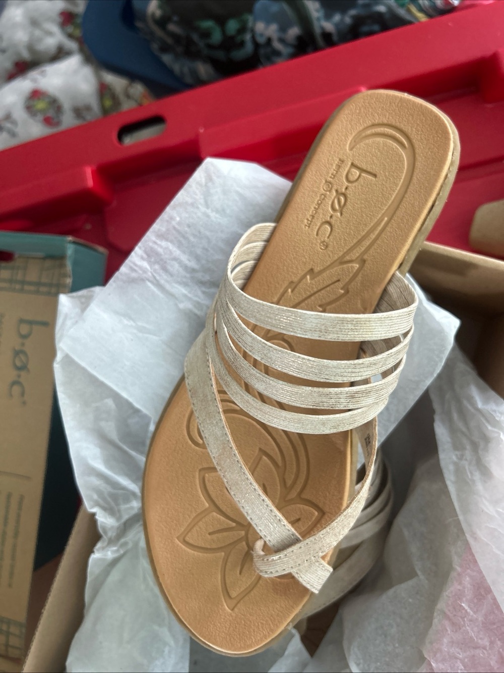 boc Strappy Slide Sandal rose gold